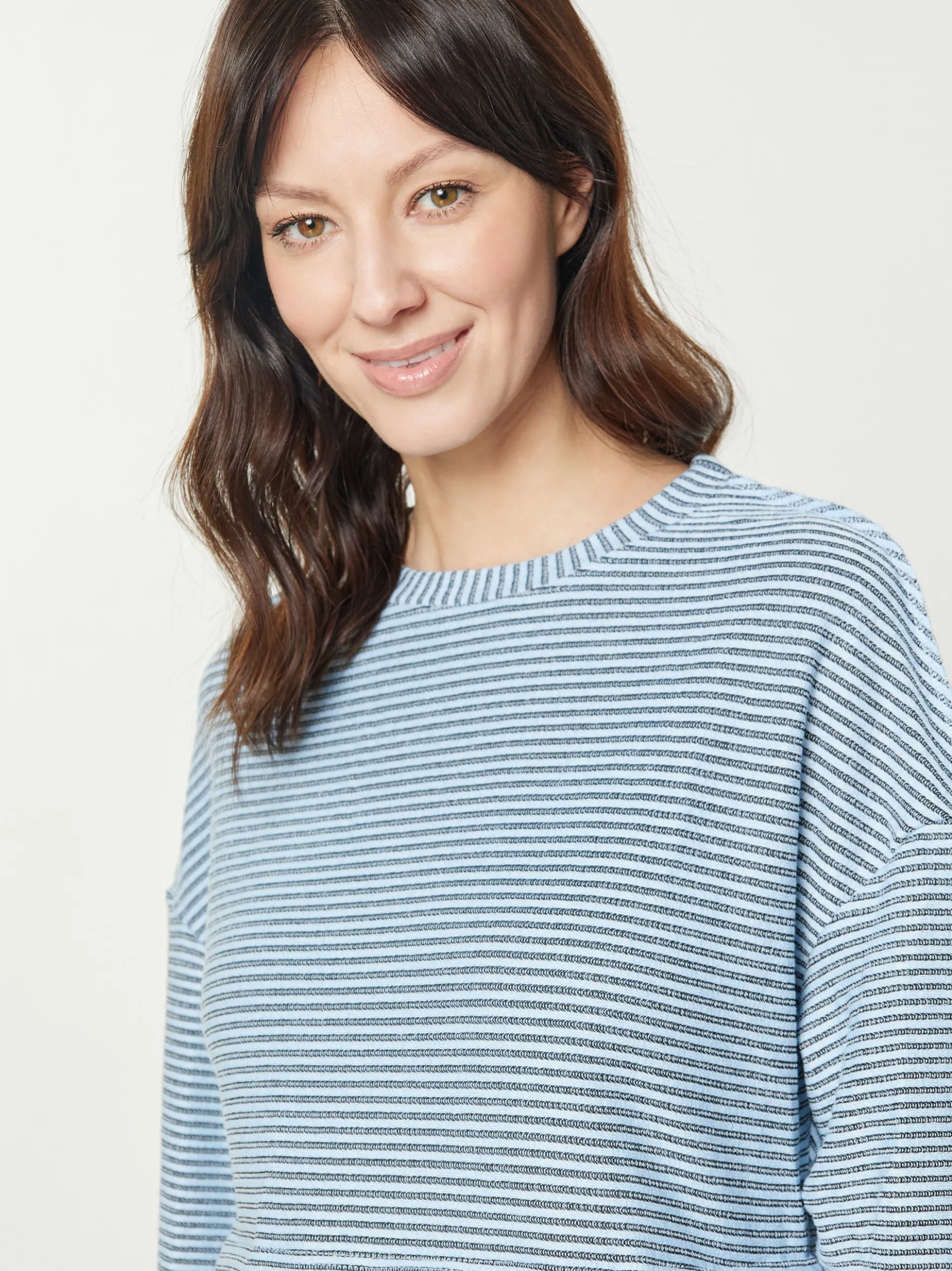 Usha Damen Kleid in blau - Ausschnitt: Rundhals