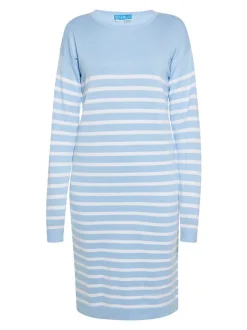 Usha Damen Kleid in blau - Ausschnitt: Rundhals