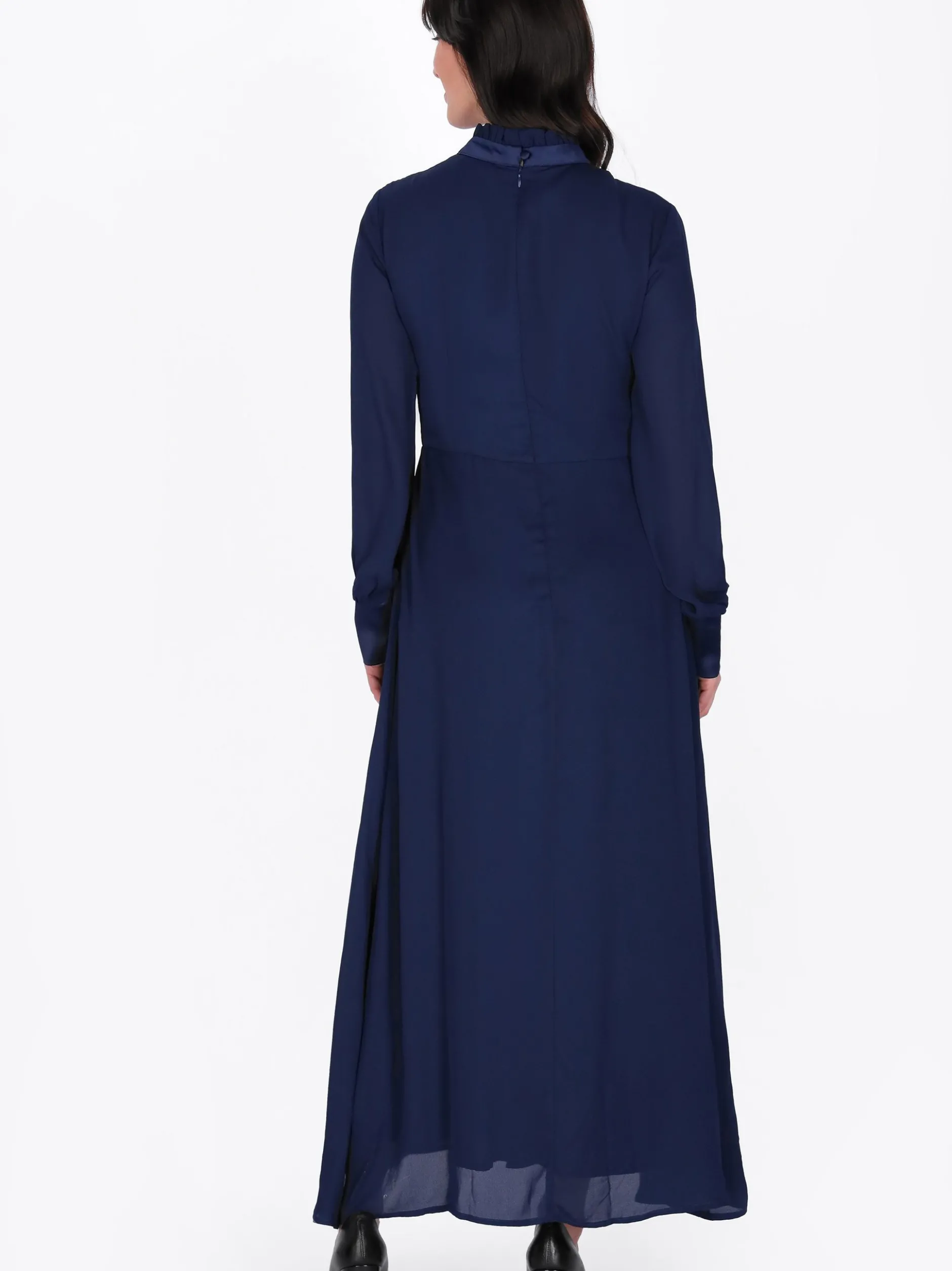 Usha Damen Kleid in blau - Länge: mittel