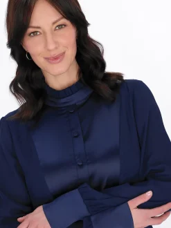 Usha Damen Kleid in blau - Länge: mittel