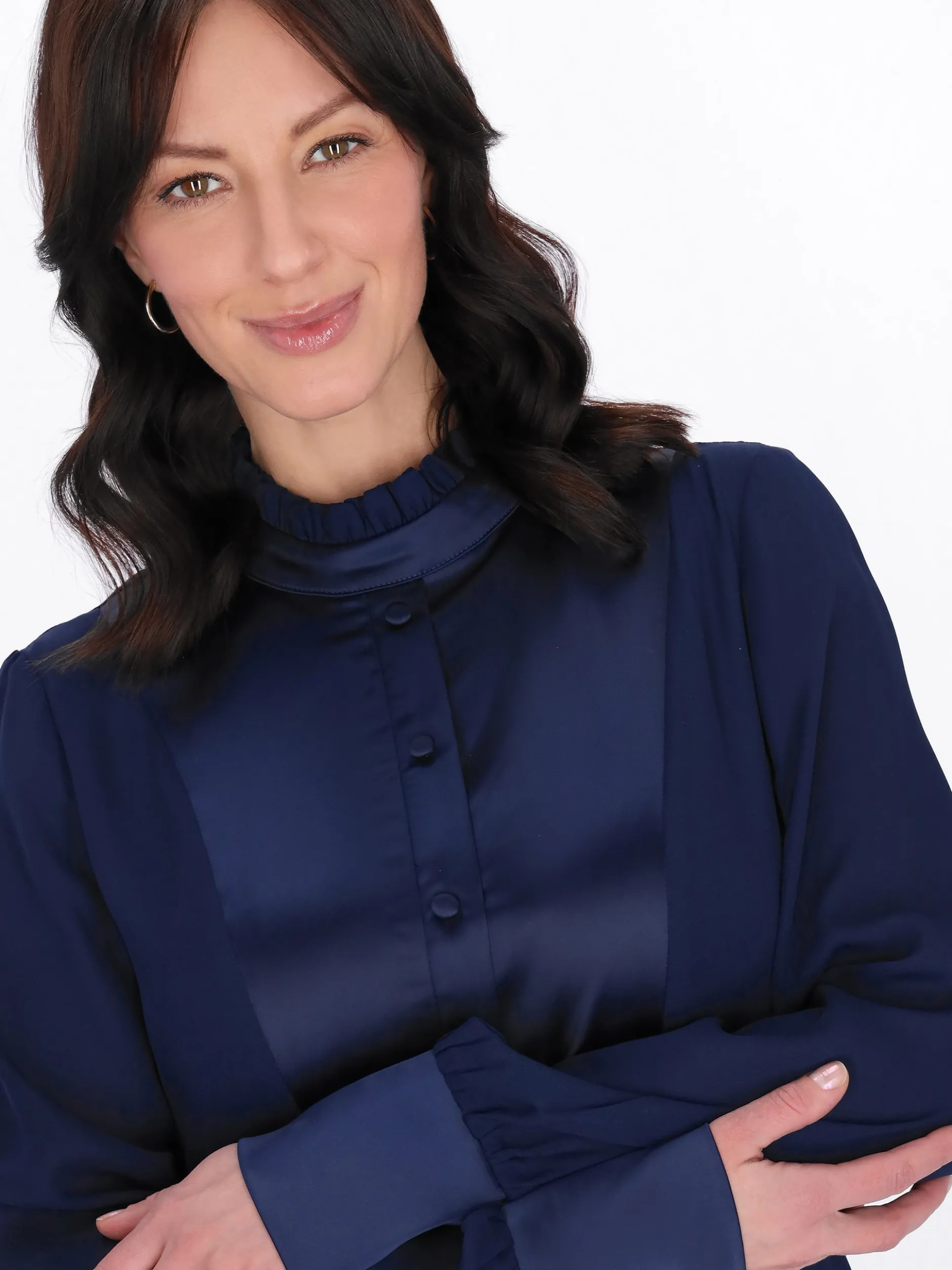 Usha Damen Kleid in blau - Länge: mittel