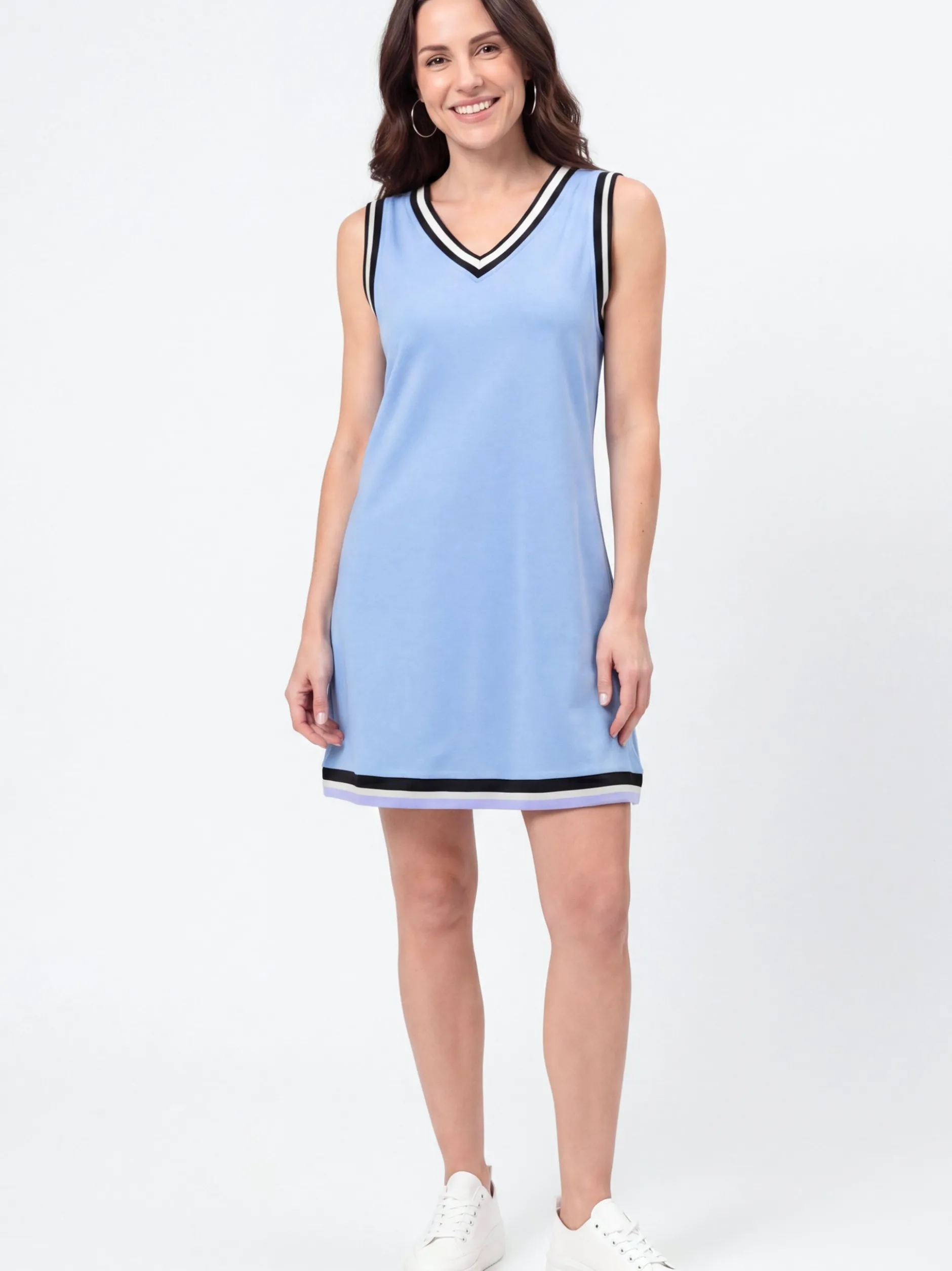 Usha Damen Kleid in blau - Länge: mittel