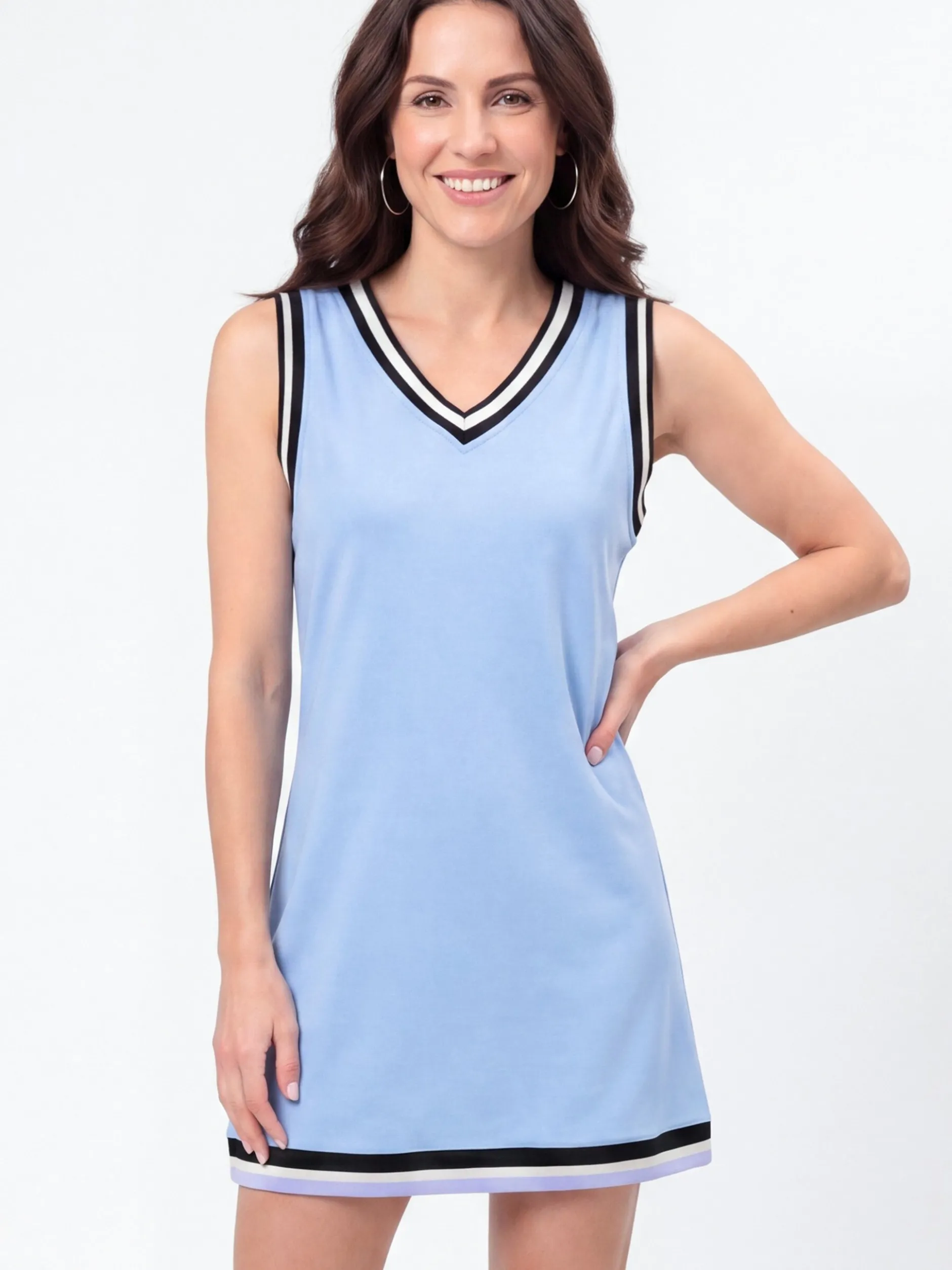 Usha Damen Kleid in blau - Länge: mittel