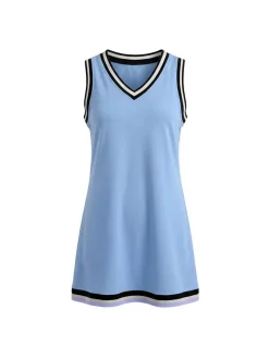 Usha Damen Kleid in blau - Länge: mittel