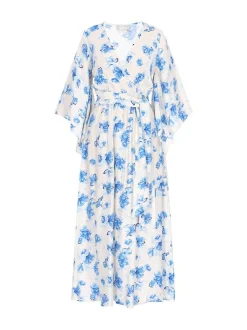 Usha Damen Kleid in blau - Länge: mittel
