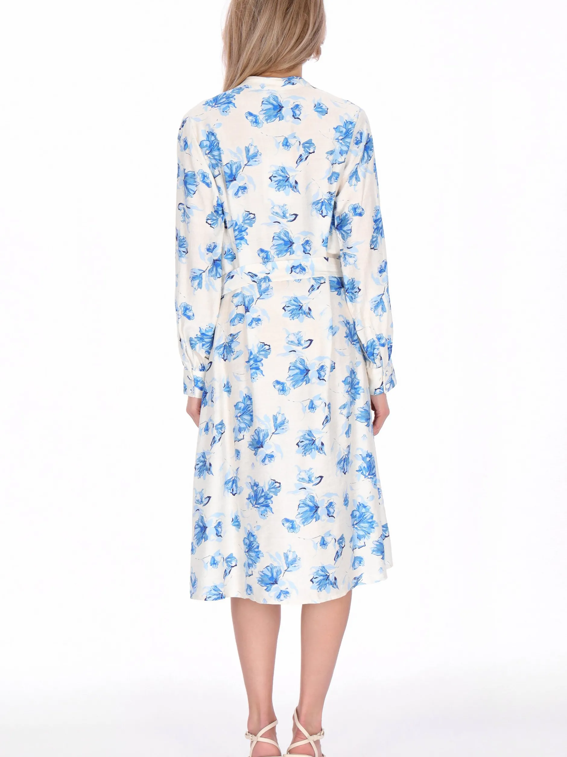 Usha Damen Kleid in blau - Länge: mittel