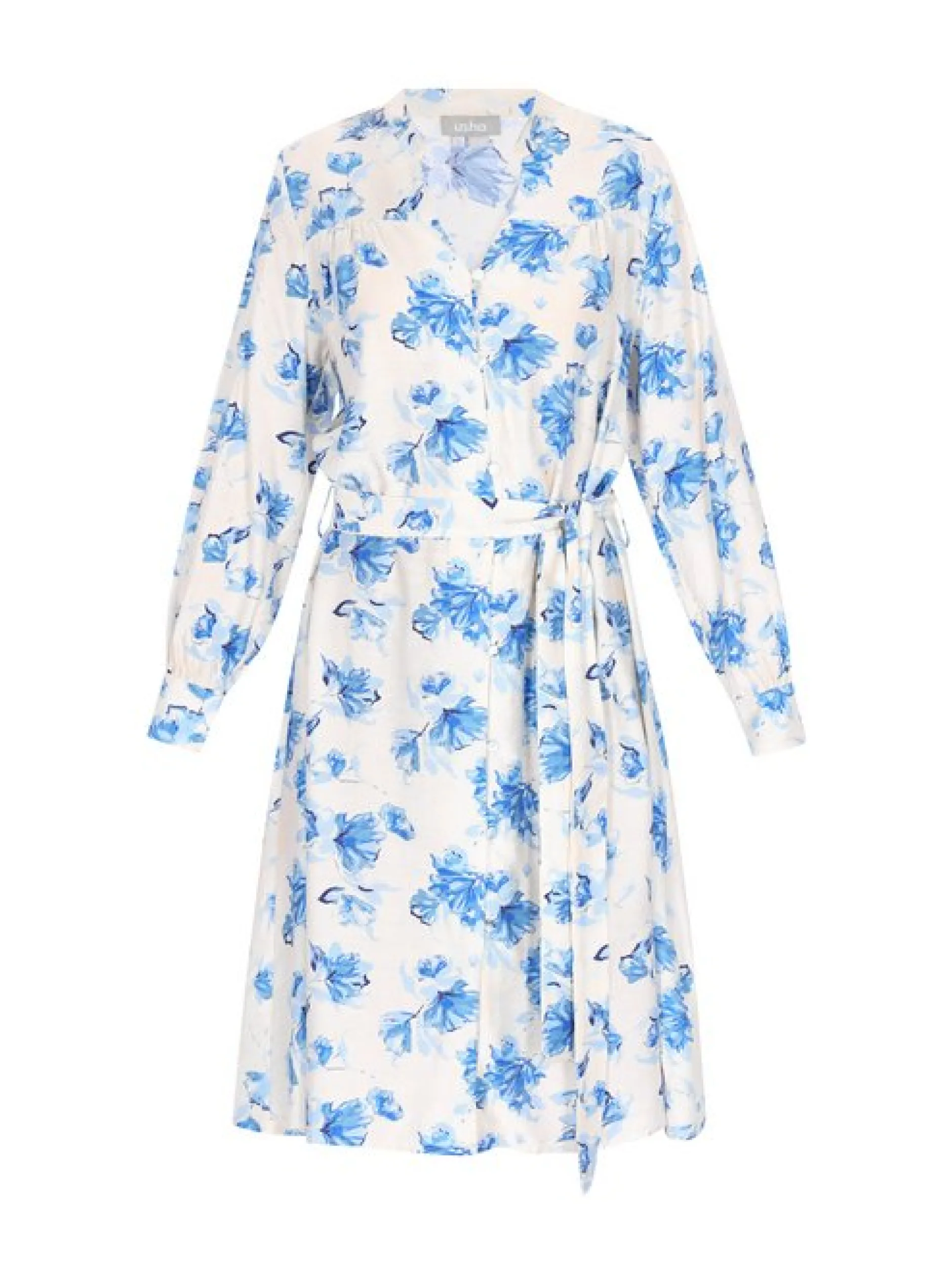 Usha Damen Kleid in blau - Länge: mittel
