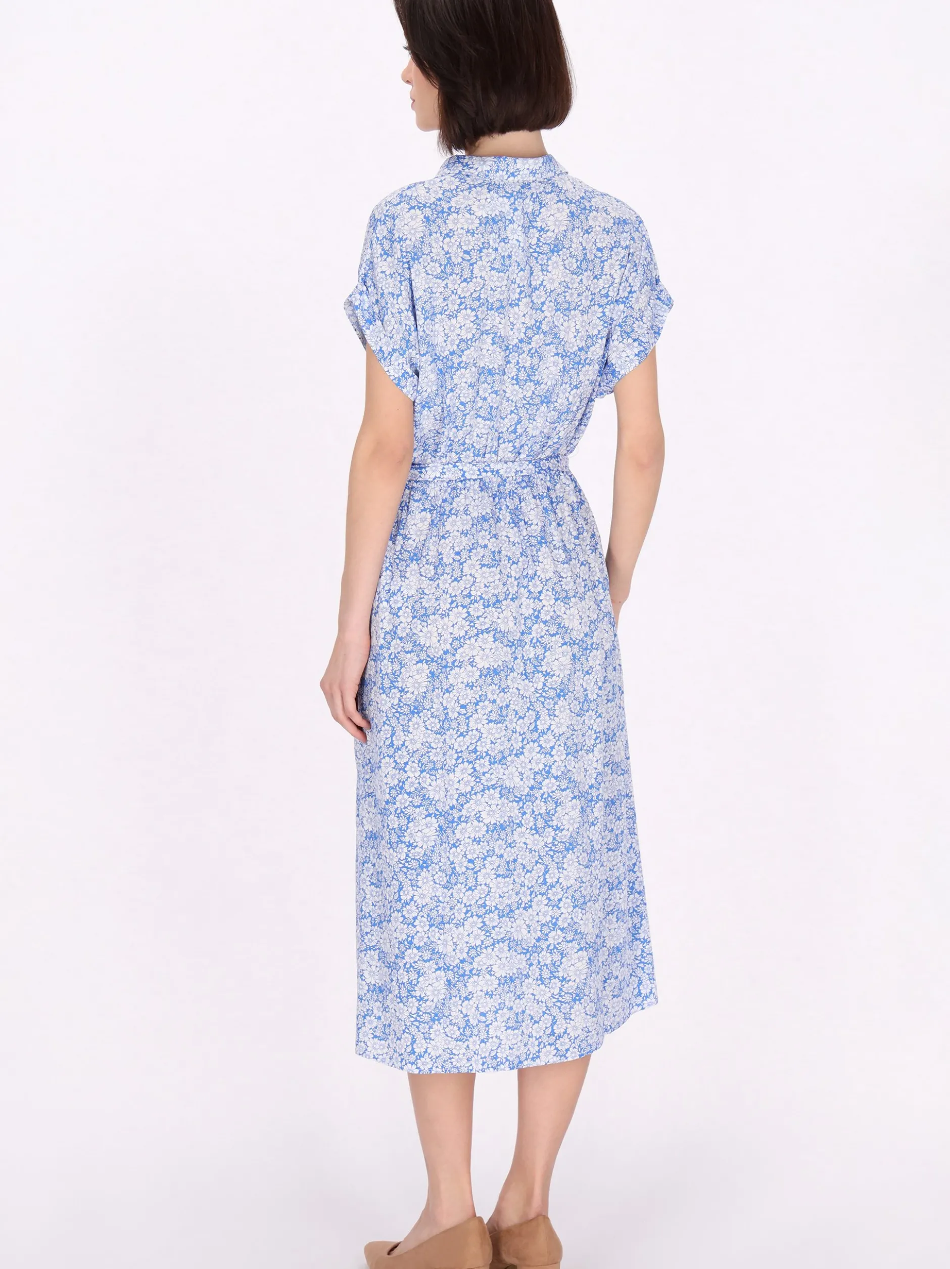 Usha Damen Kleid in blau - Länge: mittel