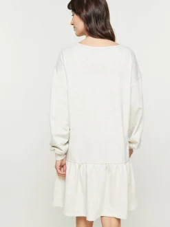 Usha Damen Kleid in grau - Ausschnitt: Rundhals