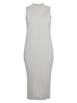 Usha Damen Kleid in grau - Ausschnitt: Rundhals