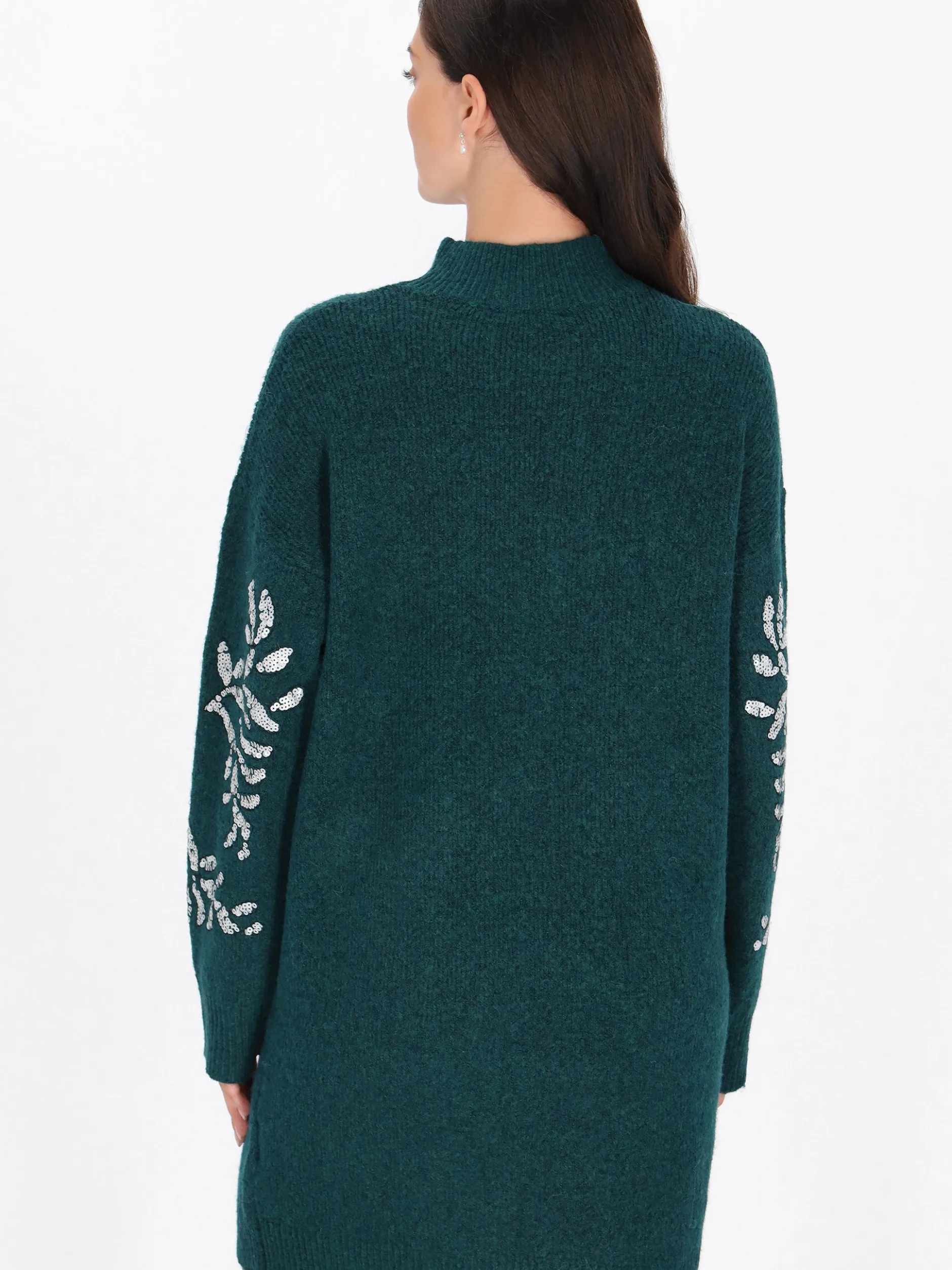 Usha Damen Kleid in grün - Länge: mittel