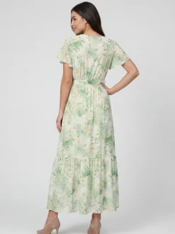 Usha Damen Kleid in grün - Länge: mittel