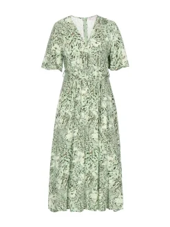 Usha Damen Kleid in grün - Länge: mittel