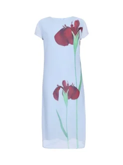 Usha Damen Kleid in hellblau - Ausschnitt: Rundhals