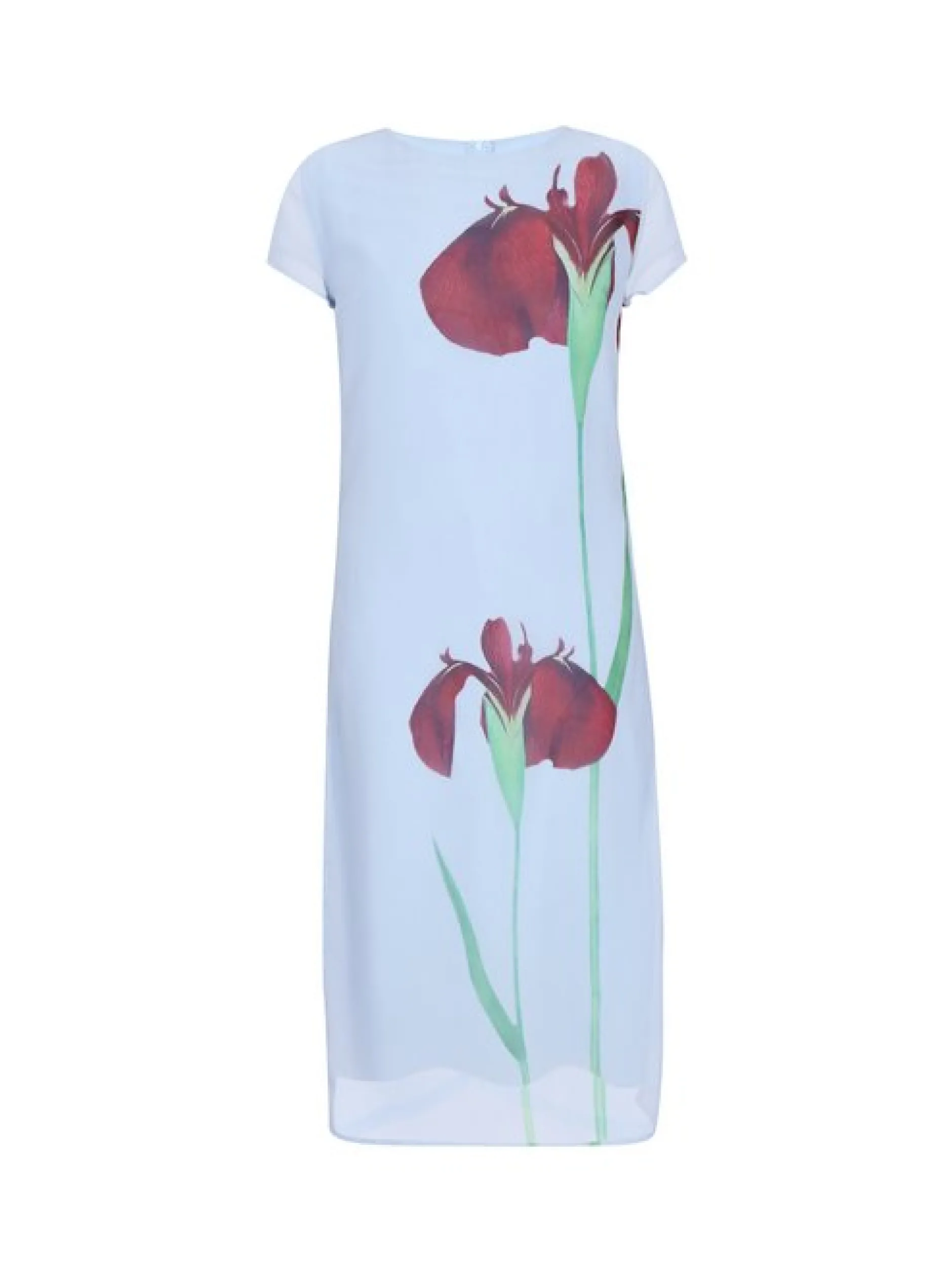 Usha Damen Kleid in hellblau - Ausschnitt: Rundhals