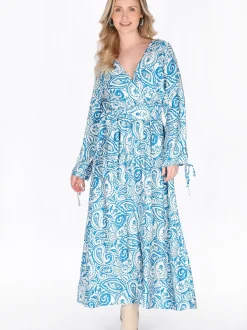 Usha Damen Kleid in hellblau - Länge: mittel