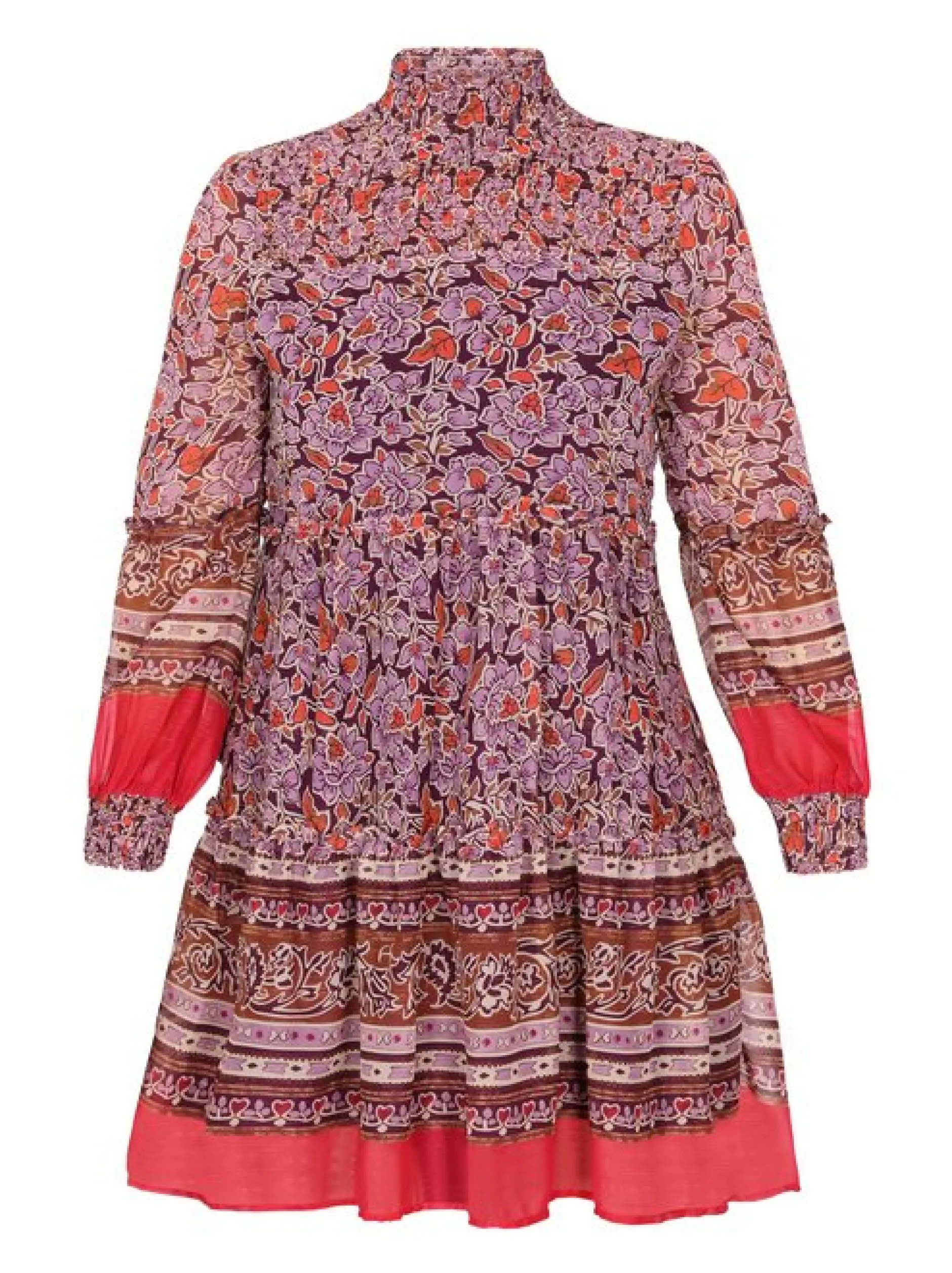 Usha Damen Kleid in lila - Länge: mittel
