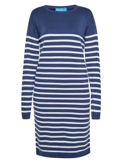 Usha Damen Kleid in marine - Ausschnitt: Rundhals