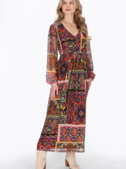 Usha Damen Kleid in mehrfarbig - Länge: mittel