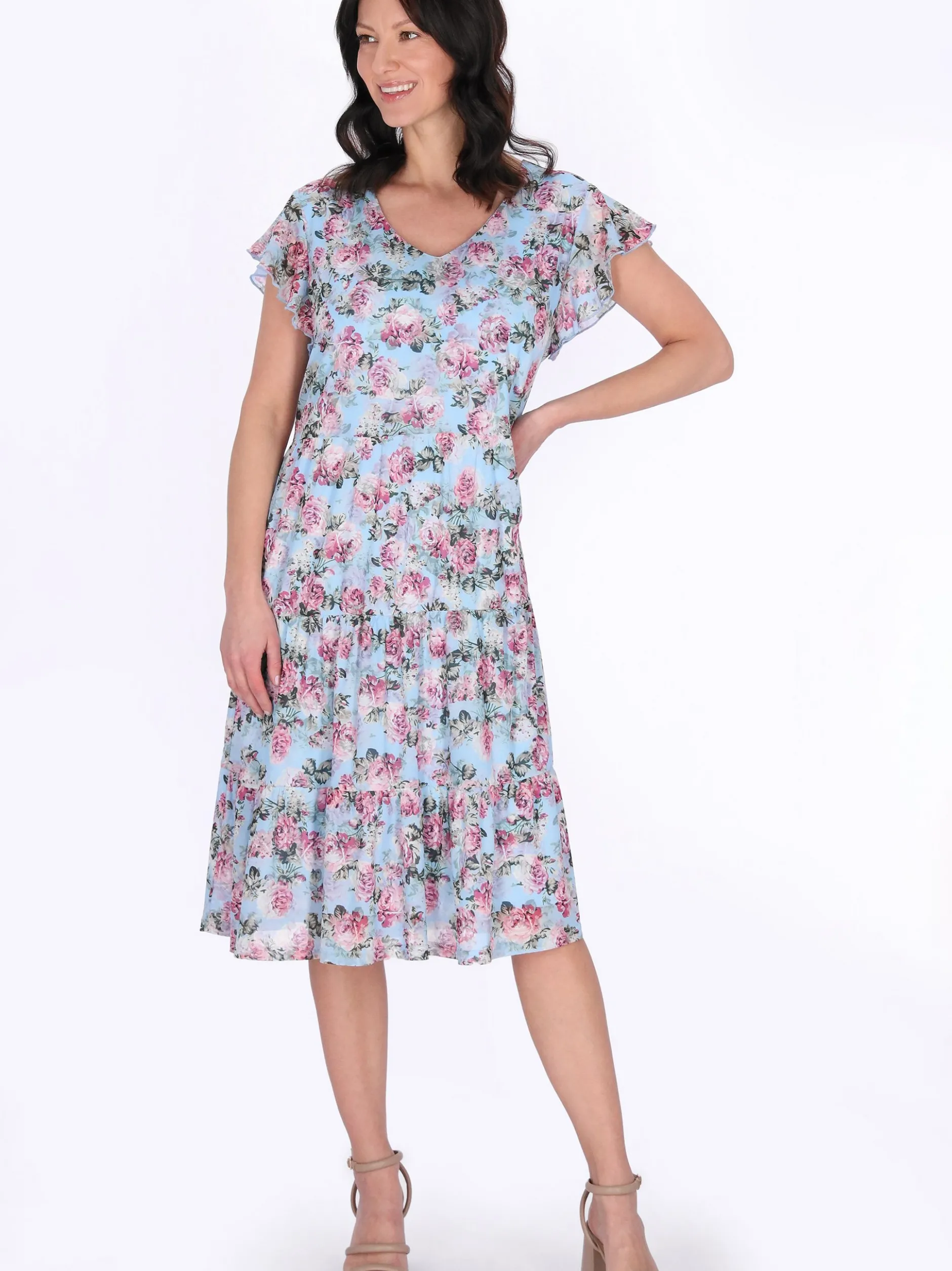 Usha Damen Kleid in mehrfarbig - Länge: mittel