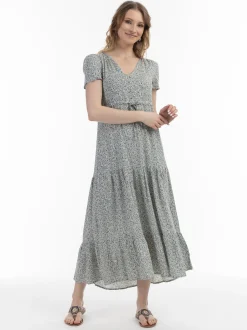 Usha Damen Kleid in mehrfarbig - Länge: mittel