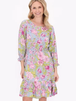 Usha Damen Kleid in mehrfarbig - Länge: mittel