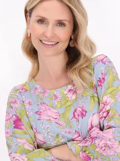 Usha Damen Kleid in mehrfarbig - Länge: mittel