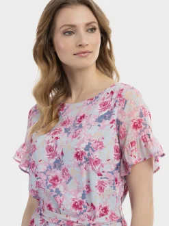 Usha Damen Kleid in pink - Ausschnitt: Rundhals