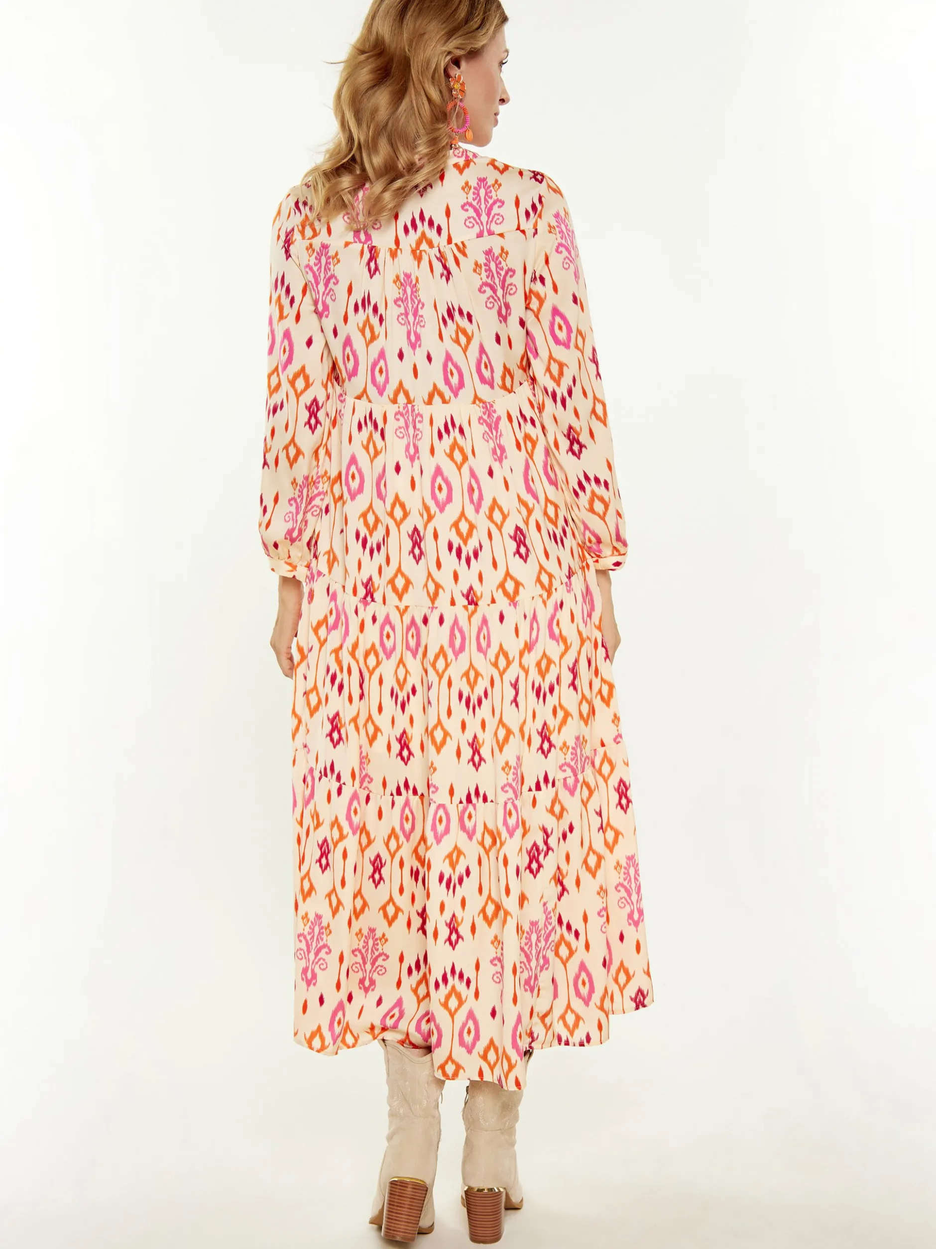 Usha Damen Kleid in pink - Länge: mittel