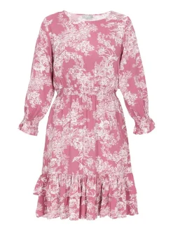 Usha Damen Kleid in pink - Länge: mittel