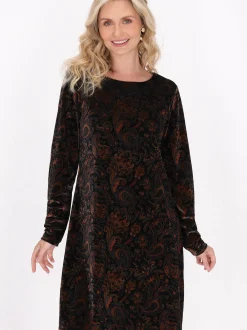 Usha Damen Kleid in purple - Ausschnitt: Rundhals