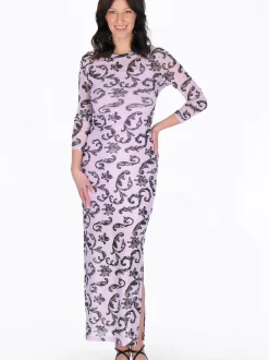 Usha Damen Kleid in rosa - Ausschnitt: Rundhals
