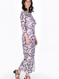Usha Damen Kleid in rosa - Ausschnitt: Rundhals