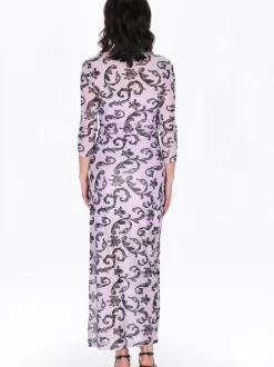 Usha Damen Kleid in rosa - Ausschnitt: Rundhals