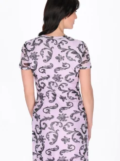 Usha Damen Kleid in rosa - Ausschnitt: Rundhals