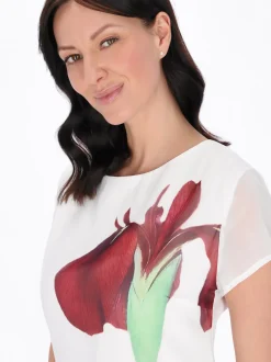 Usha Damen Kleid in rosa - Ausschnitt: Rundhals