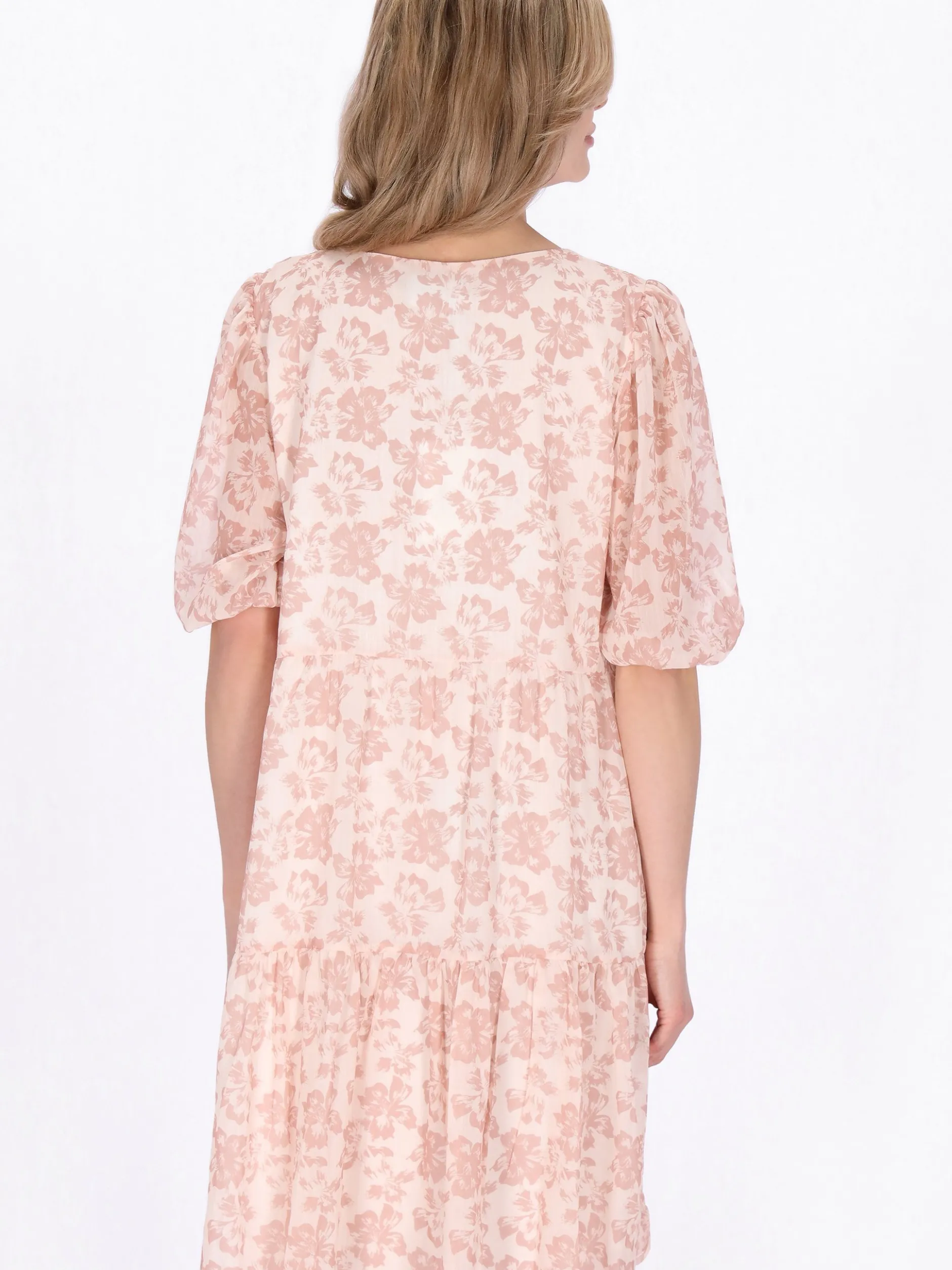 Usha Damen Kleid in rosa - Länge: mittel