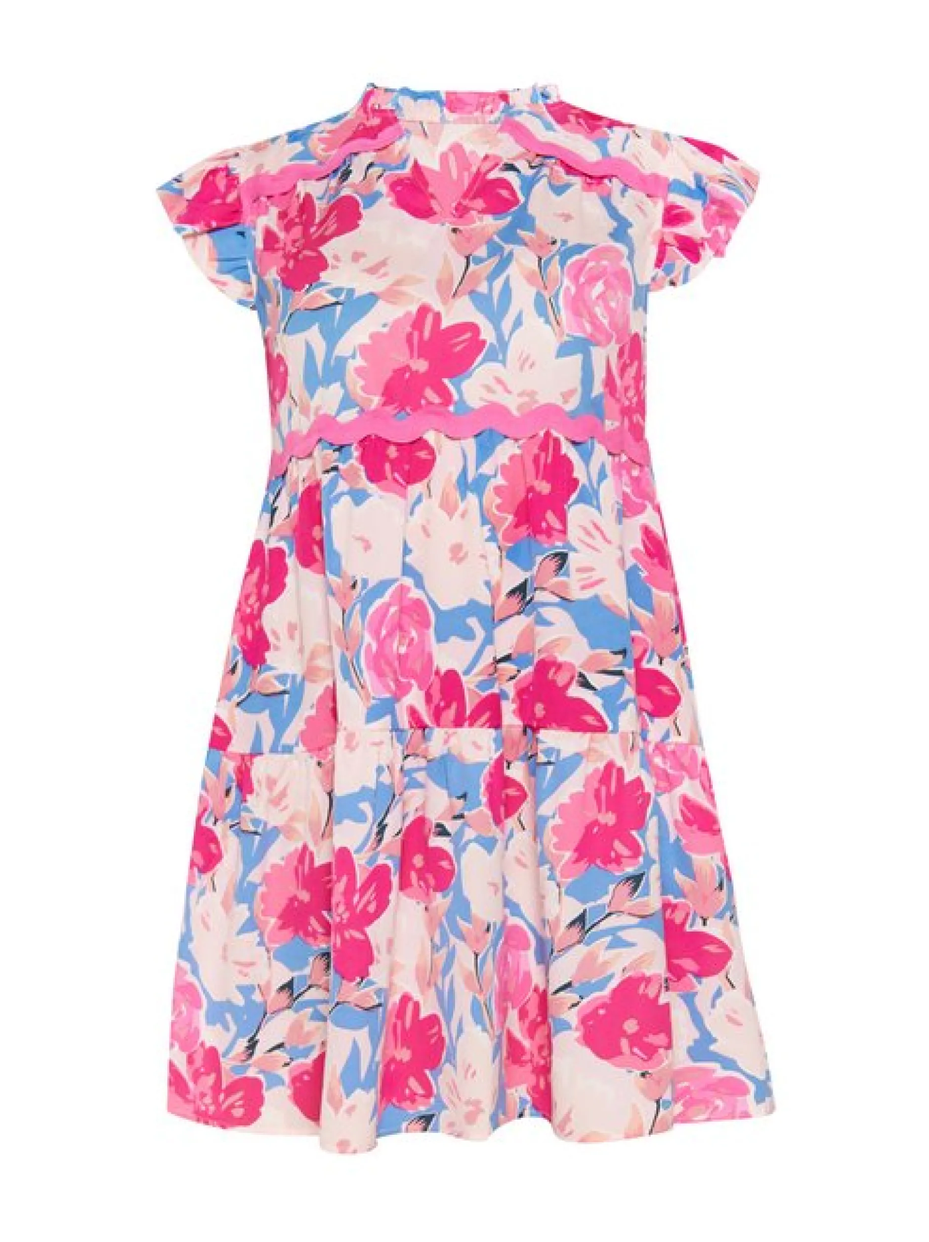 Usha Damen Kleid in rosa - Länge: mittel