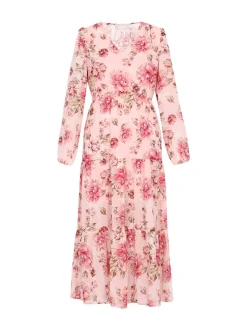 Usha Damen Kleid in rosa - Länge: mittel