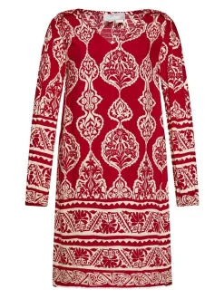 Usha Damen Kleid in rot - Ausschnitt: V-Ausschnitt