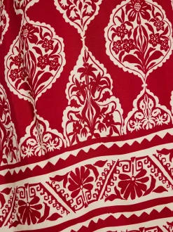 Usha Damen Kleid in rot - Ausschnitt: V-Ausschnitt