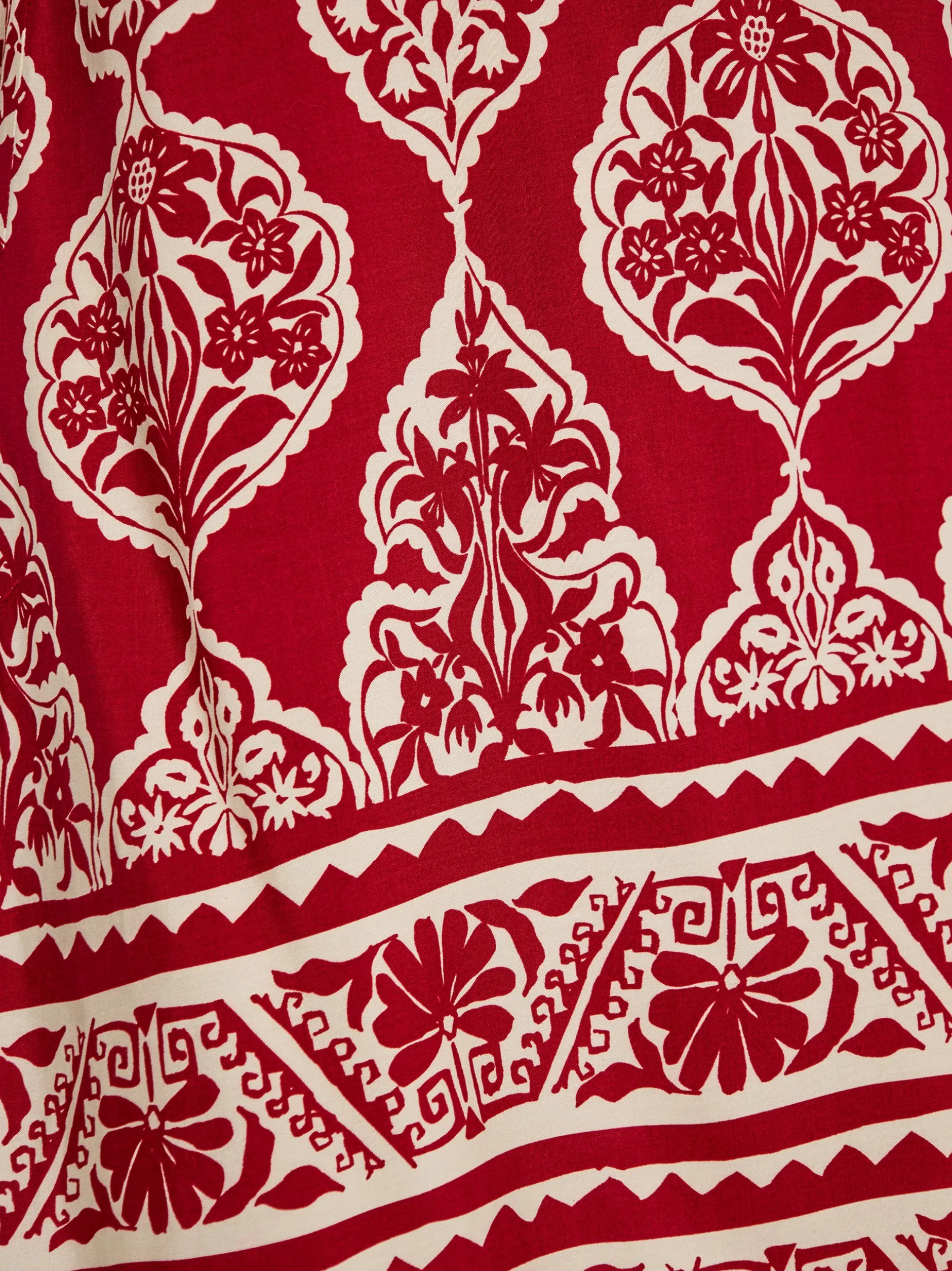 Usha Damen Kleid in rot - Ausschnitt: V-Ausschnitt
