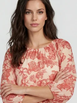 Usha Damen Kleid in rot - Länge: mittel