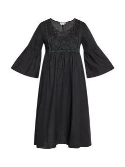 Usha Damen Kleid in schwarz - Ausschnitt: ohne Kragen