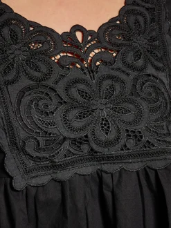 Usha Damen Kleid in schwarz - Ausschnitt: ohne Kragen