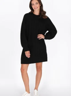 Usha Damen Kleid in schwarz - Ausschnitt: Rundhals