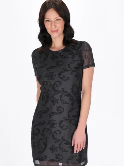 Usha Damen Kleid in schwarz - Ausschnitt: Rundhals
