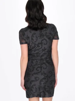 Usha Damen Kleid in schwarz - Ausschnitt: Rundhals
