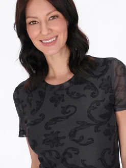 Usha Damen Kleid in schwarz - Ausschnitt: Rundhals