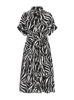 Usha Damen Kleid in schwarz - Länge: mittel